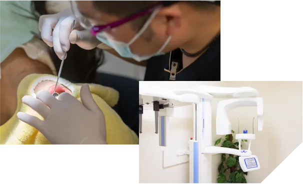 精密検査をする歯科医師